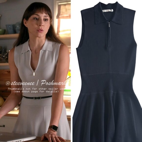 Jason Wu Thuya Knit Polo Dress With Flounce Hem ALT ASO Spencer Hastings - Picture 1 of 7